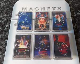 A Nightmare on Elm Street Fridge Magnet Set. Parts 1-6 (Freddy Krueger)