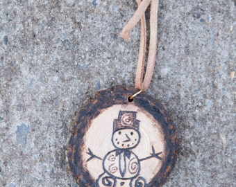 Woodburn snowman ornament - made to order