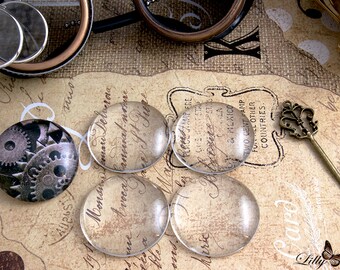 25- 1.5 Inch (38mm) Crystal Clear Glass Cabochon Tiles - Cabochon - 38mm Round Glass Cabochon - Large Glass Cabochon - Jewelry Supplies