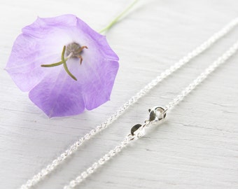 24 inch Long Fine 925 Sterling Silver Chain Necklace Thin Link Chain Cable Oval Finished Necklace for Pendant Ready to Wear Gift for her