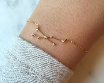 Inspirational Bracelet, Gold Zodiac Bracelet Zodiac Sign Bracelet Constellation Bracelet Constellation Jewelry Astrology Bracelet Gift