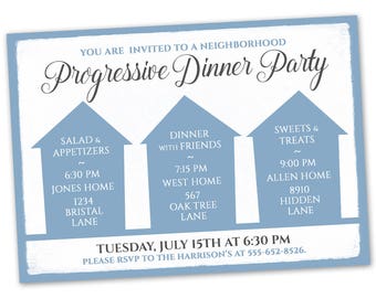 Progressive Dinner Invitation Template 5