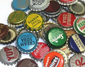 100 Vintage Random Bottle Caps Collectible Craft Jewelry Coke Soda Bottlecaps