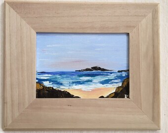 Beach Sea Ocean Painting Oil Palette Knife Original