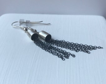 Oxidized silver earrings - ready to ship