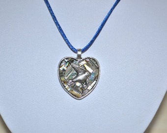 heart and Dove abalone Pearl pendant