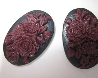 2 cameos from resin to glue the flower bouquet 20 x 30 (2006-3).
