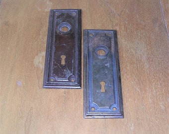 Antique Vintage Escutcheon Plates Old Door Plates Vintage Hardware