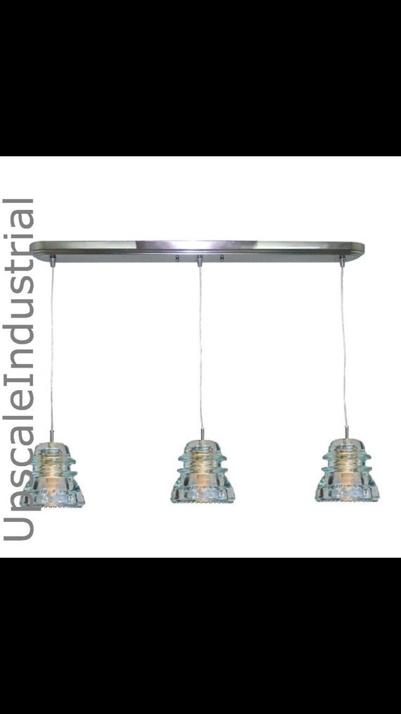 Ceiling Light VINTAGE 1920's-60's Rustic Industrial Lighting Glass Insulator Bar Pendant Light Pendant Lighting Kitchen Island Rustic light