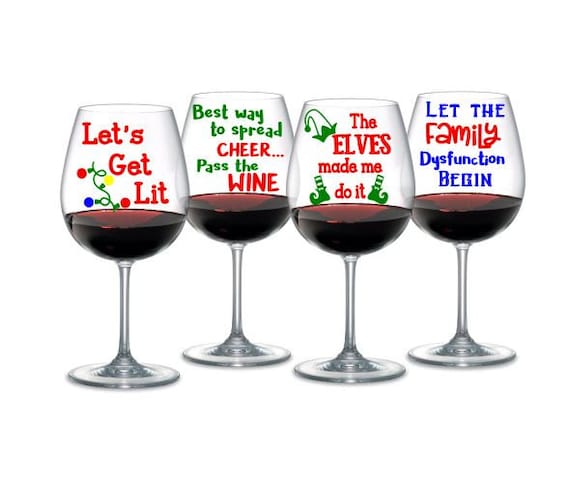 Download Items similar to 12 Christmas Wine glass files - see ...