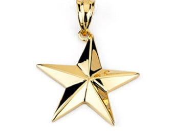 14k gold star pendant. shooting star pendant. celestial pendant