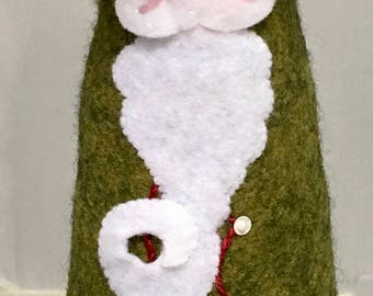 Handmade Wool Felt Santa Pincushion