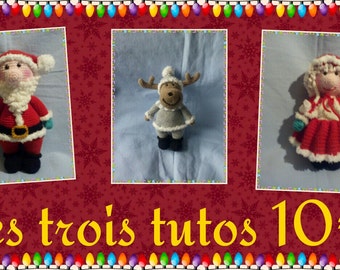 set of three tutorials of Christmas