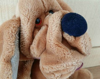 Peluche Wrinkles 1980 heritage collection, chien peluche, ganzbros, marionnette chien, amoureux de chien, cadeau enfant, cadeau noel