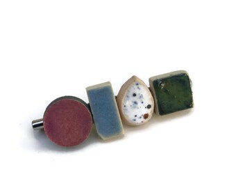Ceramic brooch. Modern brooch pin. Ceramic brooche jewellery with beautifull handmade ceramic beads. Statement jewelry. OOAK jewelry. Broch