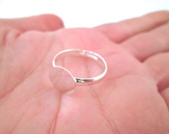 10mm silver plated adjustable ring base blanks, pick your amount, A372
