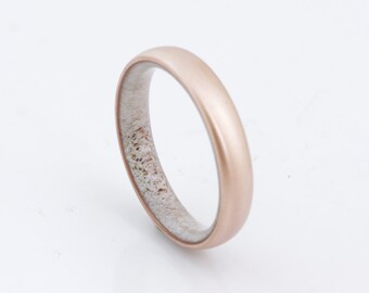 copper wedding band antler ring antler man ring engagement ring Antler wedding band
