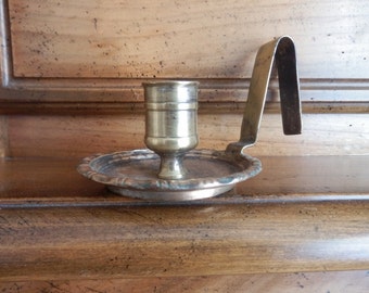 Candlestick holder brass French vintage