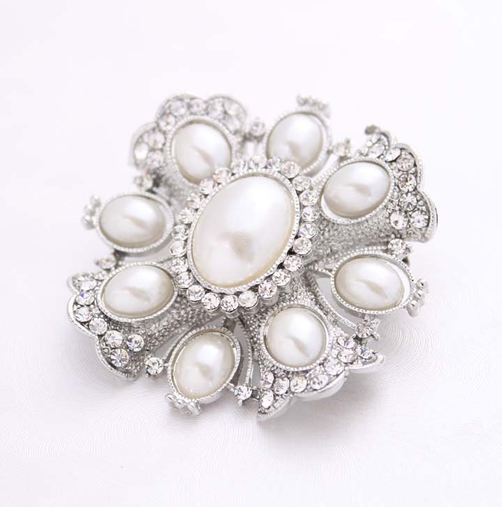 Crystal Pearl Wedding Brooch Embellishment Bridal Bridesmaid