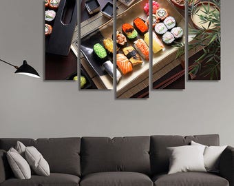 Sushi Set Plate Japanese Art Wall Hanging Sushi Set Plate Japanese Art Wall Hanging