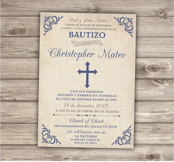 Spanish Baptism Invitations 2