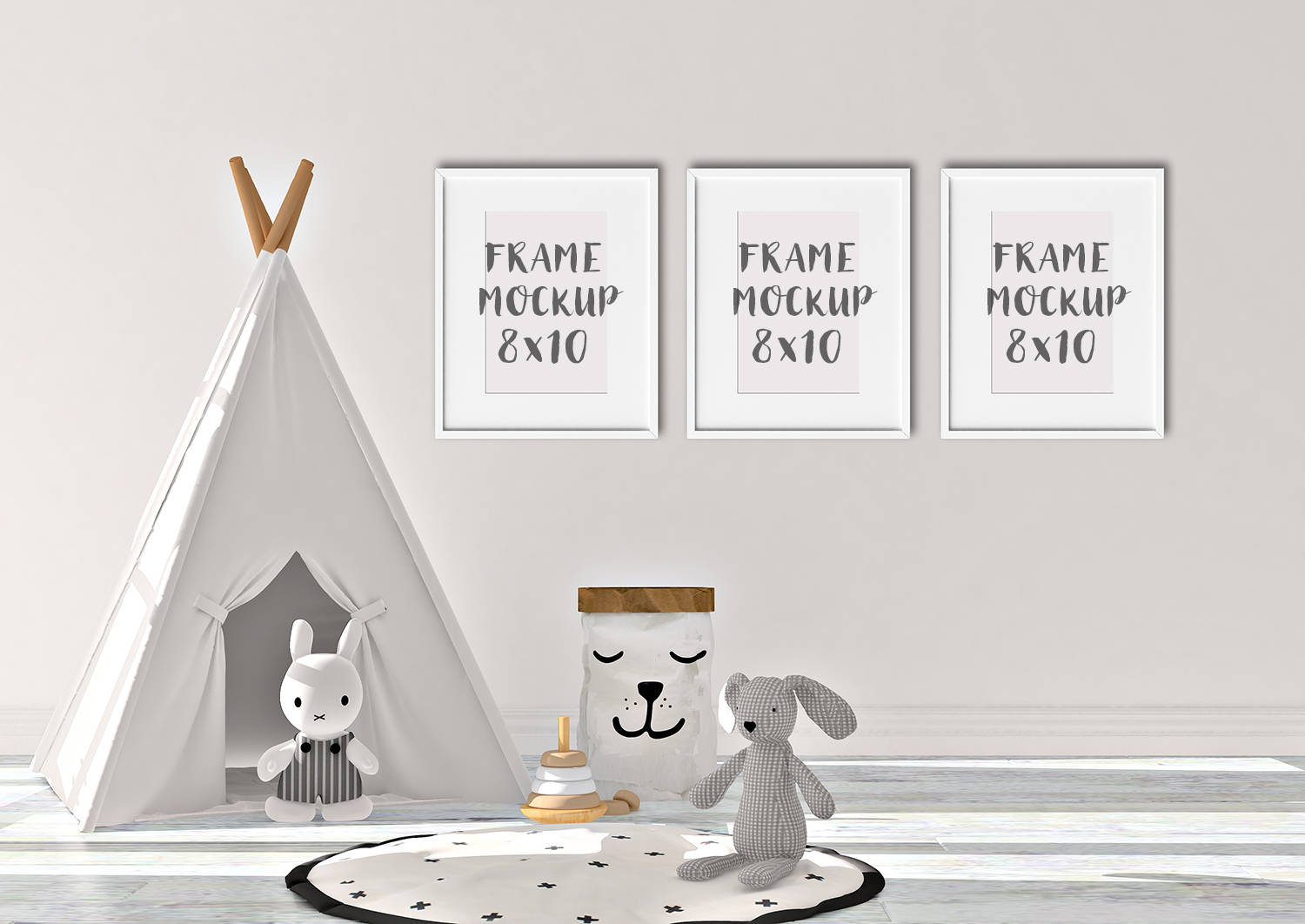 Download Set of 3 Frames Nursery Frame Mockup Kids Room Mockup