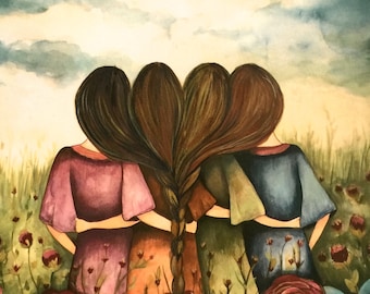 The four sisters best friends brisdemaid present art print