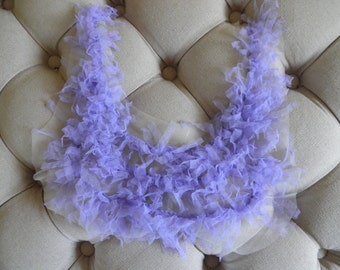 Lavender Applique Trim, Ruffles, Bridal