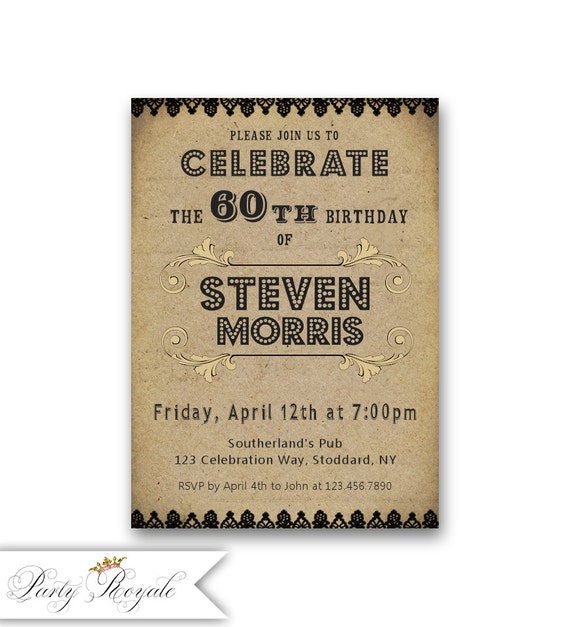 60Th Birthday Party Invitations For Him 4