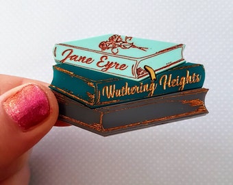 PRE-ORDER Jane Eyre and Wuthering Heights inspired acrylic book brooch