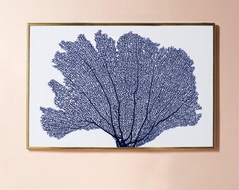 Nautical Decor, Sea Coral Print DOWNLOAD Nautical Art Print, Blue Coastal Wall Art Digital Download Printable Art Horizontal Digital Print