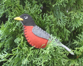 Robin Felt Bird Ornament'