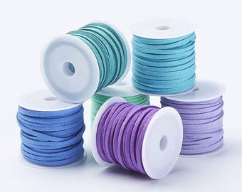 1 m cord Sweden / suede / blue / purple 3mm