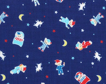 Lecien Fabrics - Minny Muu Fall 2016 Bedtime Bears Navy by Koko Seki