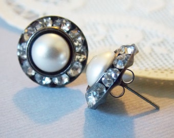 Crystal Bridal Earrings Rhinestone Earrings Sparkly Crystal Earrings Gatsby Style Wedding Jewelry Bride Earrings Old Hollywood Style Wedding
