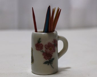 Vintage Golden Crown E&R Porcelain Toothpick Holder, Bavaria, West Germany
