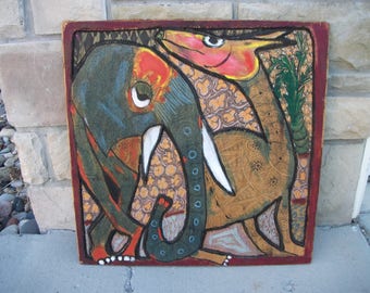 Prince Twins Seven Seven-Animal Painting on 1/2 inch wood