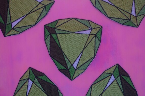 Emerald Gemstone Iron on Patch