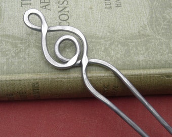 Infinity Madonna Loops Aluminum Double Hair Fork, Hair Picks, Comb, Shawl Pin, Hair Sticks, Bun Holder - Light Weight Long Hair Accessory