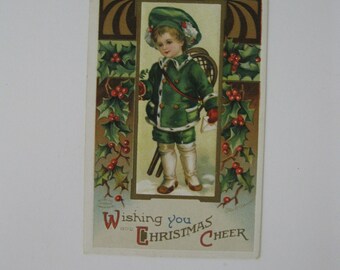 Christmas Artist Signed Post Card - Wishing You Christmas Cheer - Series #1185 - Used - 1911