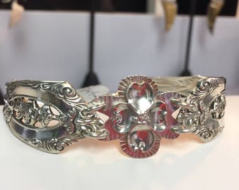 Sterling Silver Plate Flatware Bracelet w/Dogwood Flower