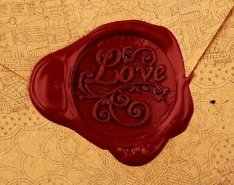 Wax Seal Stamp Vintage Dripping Wax Seal Stamp Set - Love