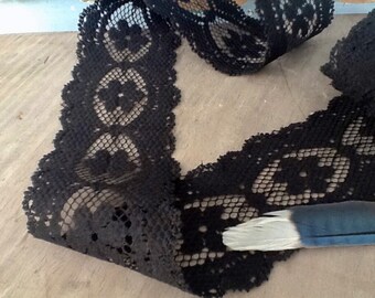 Vintage Black Lace ~ 'by the yard'