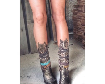Copper Boots/UpCycled Boots/Handmade Boots/Edgy Boots/Biker Boots/ Boho Boots