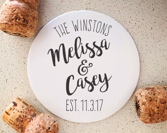 Custom "Established" Family Letterpress Coasters