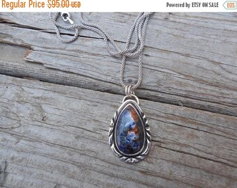 ON SALE Sodalite necklace handmade is sterling silver