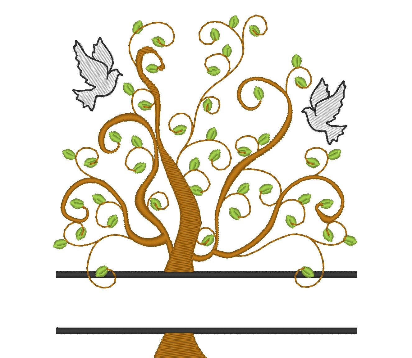 family tree and mini font machine embroidery designs for family tree designs