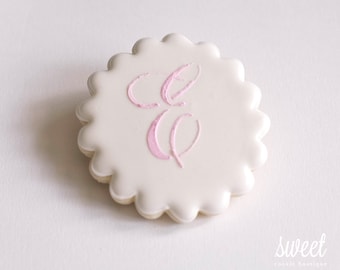 Monogram Cookie Favors // One Dozen Sugar Cookies