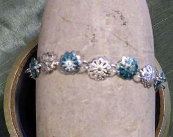 Delicate Blue and Silver Ladies bracelet