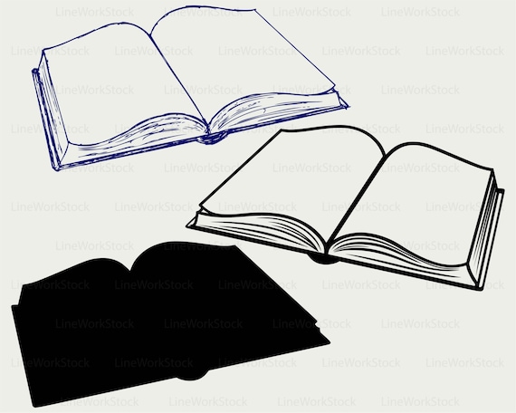 Download Open book svg/book clipart/book svg/open book silhouette/book